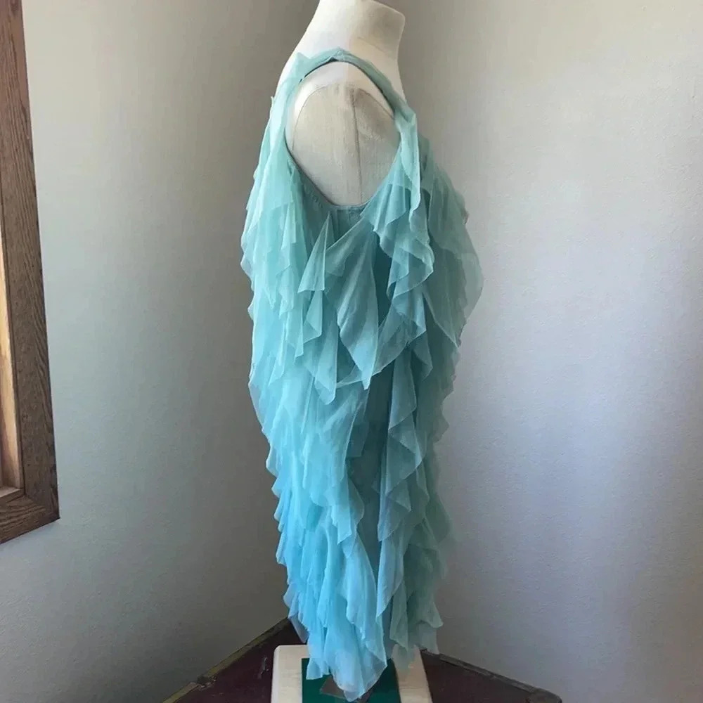 Twelve by Twelve One Shoulder Ruffle Dress in Light Blue - Picture 3 of 7
